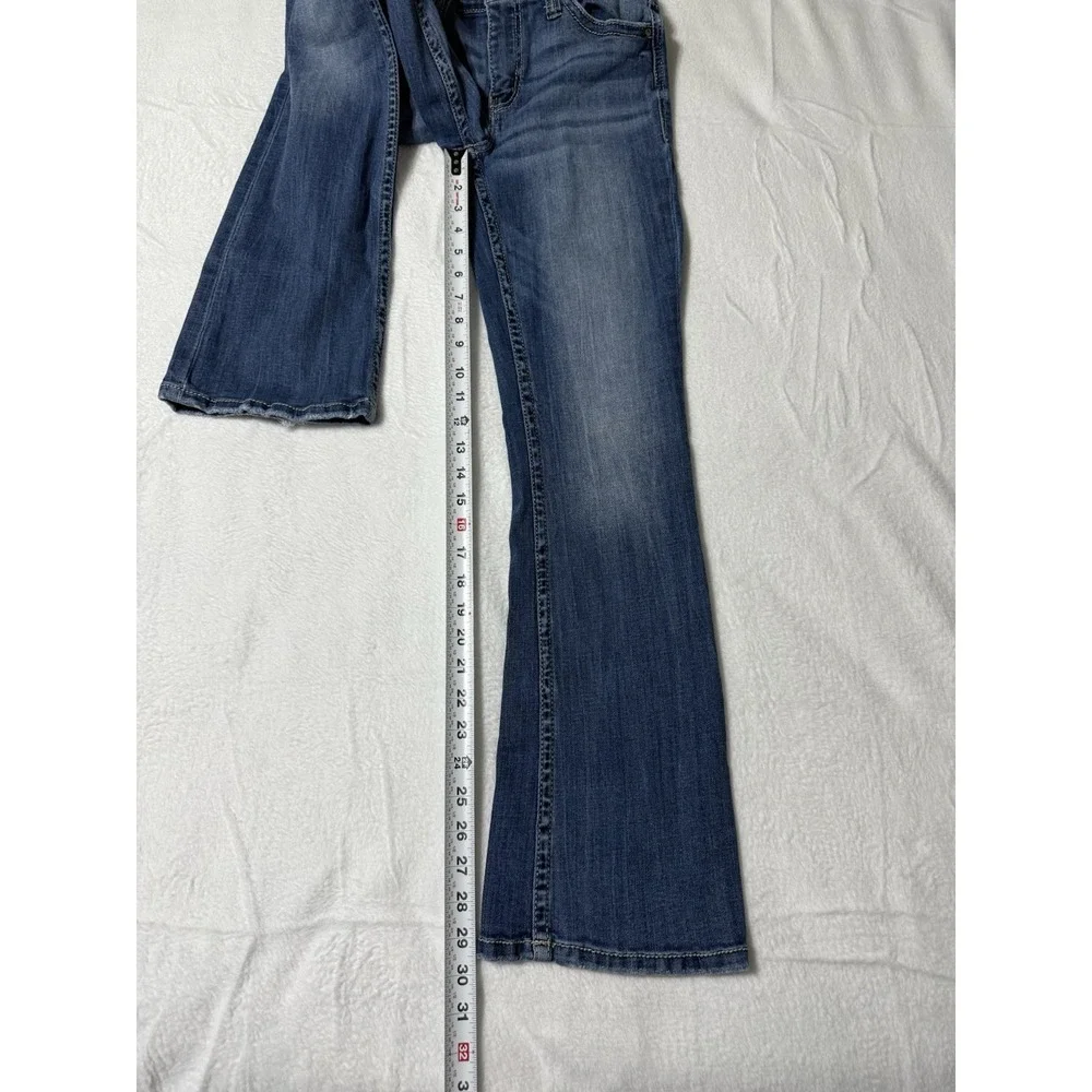 Daytrip Womens 28‎ Virgo Bootcut Jeans Blue Stitch Medium Wash Denim 28x29.5
